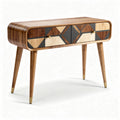 houten dressoir met geometrische patronen en twee lades 90 x 40 x 75cm