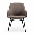 Stoel van stof met armleuningen en metalen poten 50 x 60 x 80cm bruin