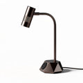 Geleide tafellamp van metaal met verstelbare arm en schakelaar bruin 30 x 15 x 50cm